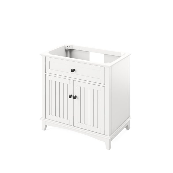 Jeffrey Alexander 36" White Savino Vanity, Black Granite Vanity Top, undermount rectangle bowl VKITSAV36WHBGR